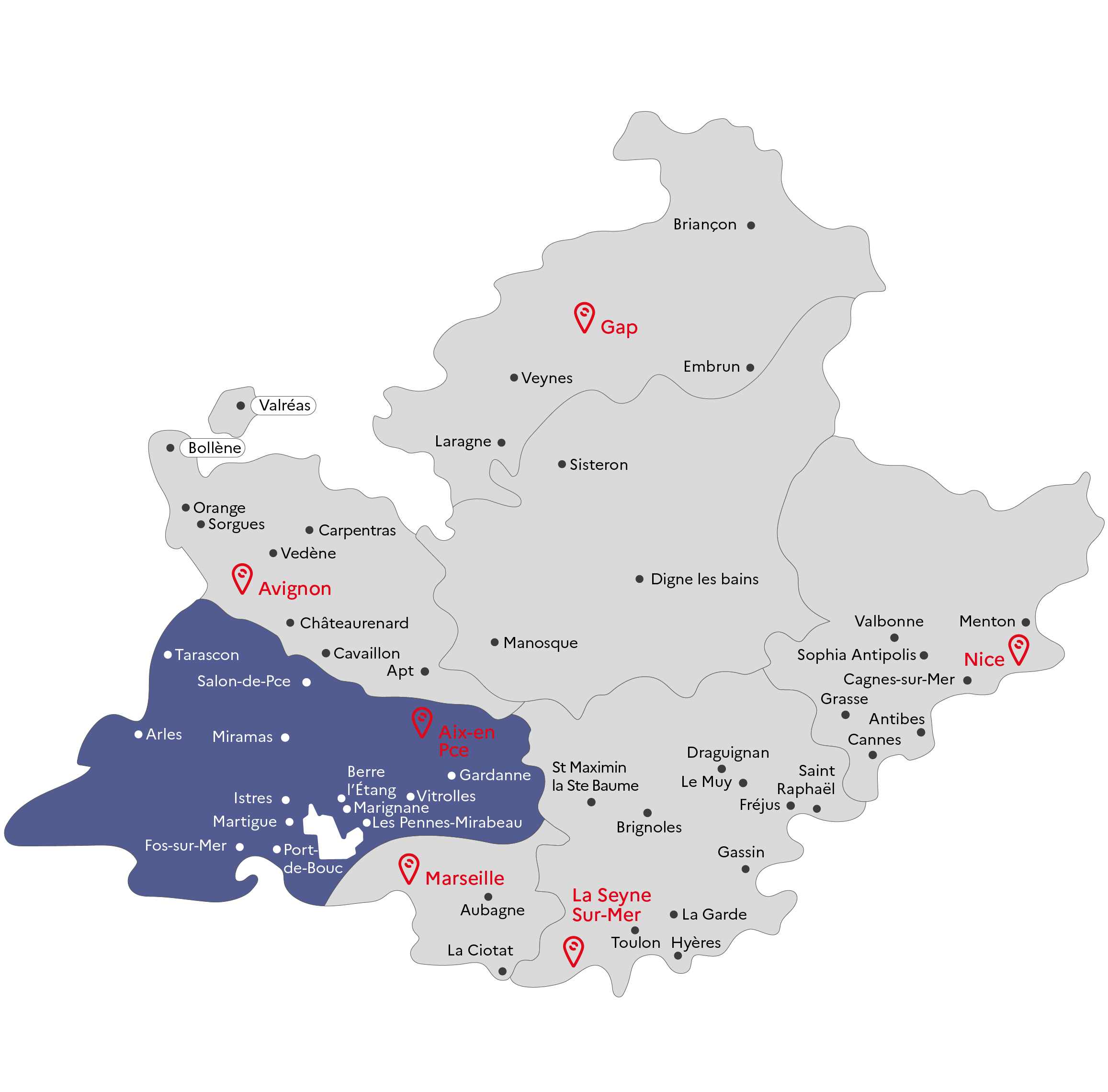 Carte GRETA-CFA Provence