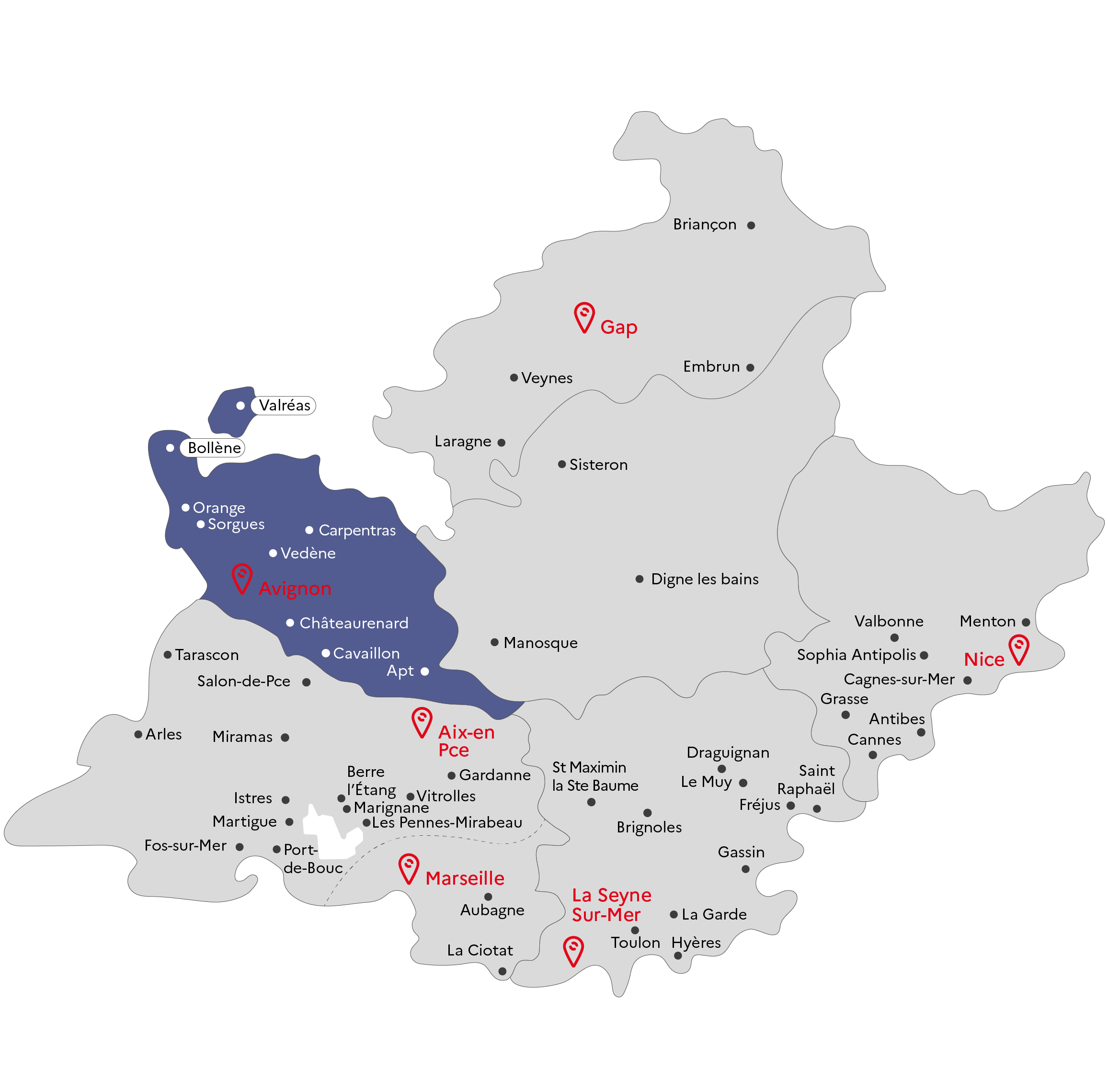 Carte GRETA-CFA Vaucluse
